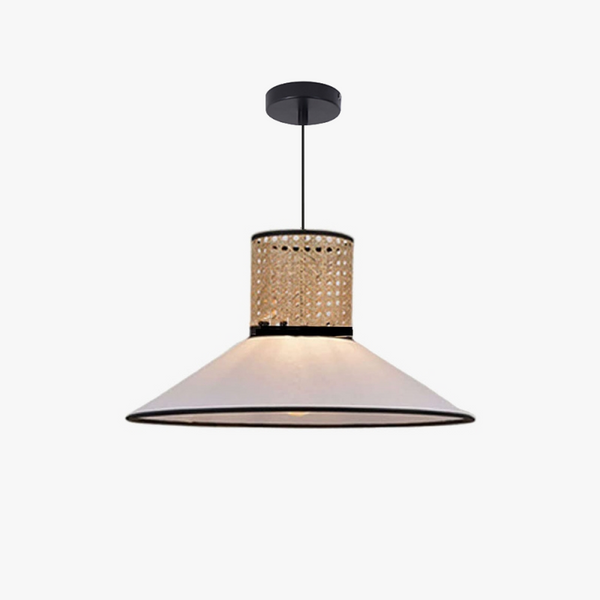 Ritta Modern Rattan/FabricPendant Light, White