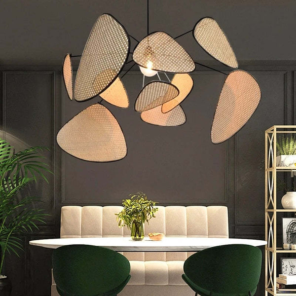 Boho Rattan Pendant Light Dimmable for Dining Room