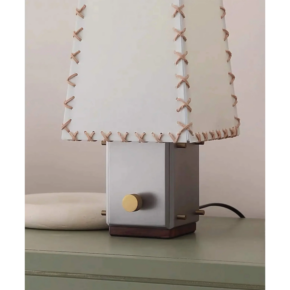 Parchment Table Lamp | Hand-Stitched | CLOPSS045