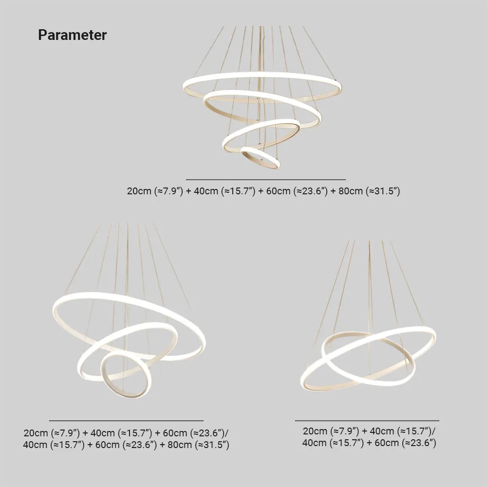 Minimal LED Ring Bedroom Hanging Pendant Light