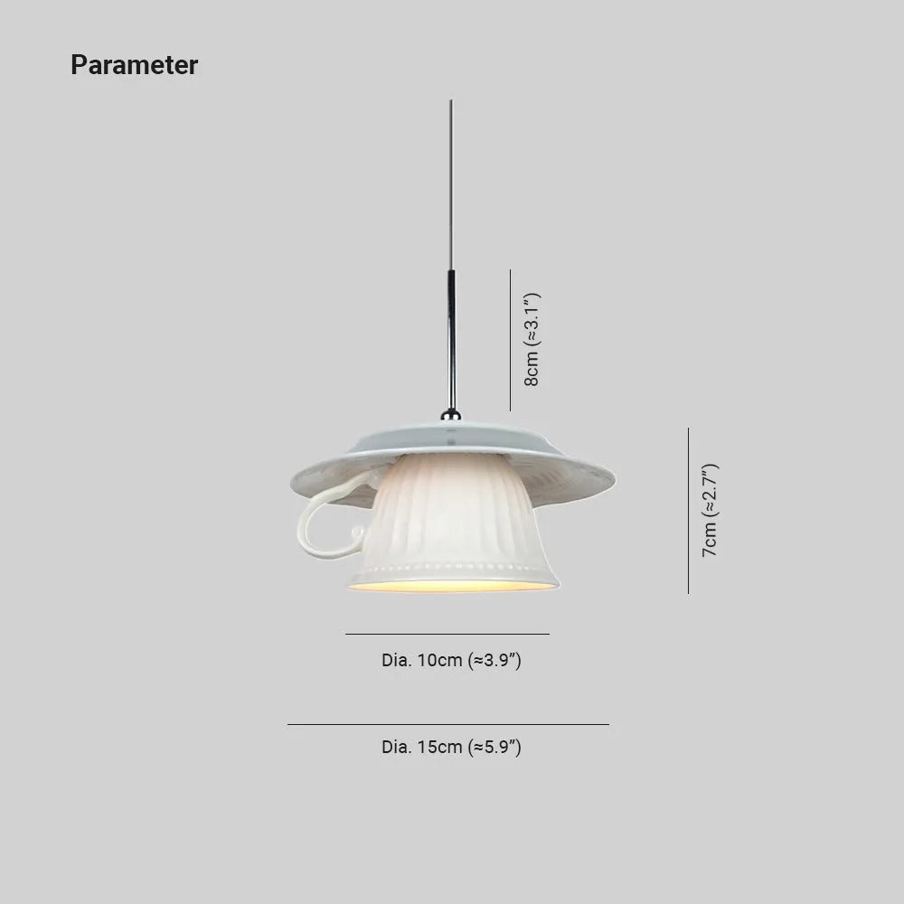 Valentina Nordic Tea Cup Ceramic Pendant Light Living Room