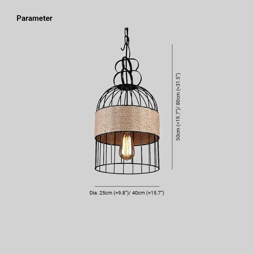 Epoch Design LED Birdcage Pendant Light Metal/Rope Cafe/Bar/Restaurant