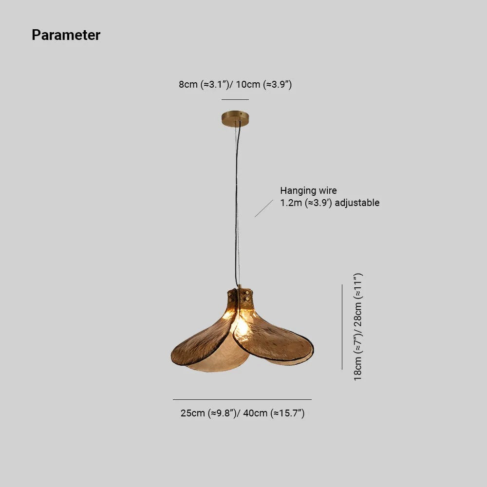 Arisha Handmade Retro Glass Pendant Light, Four-leaf Flower