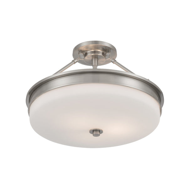 2-Light Linen Drum Flush Mount Ceiling