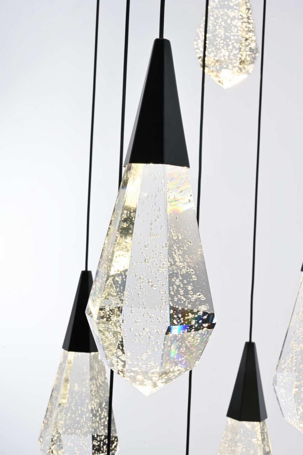 Zoruvyx Cluster Crystal Pendant Light Staircase