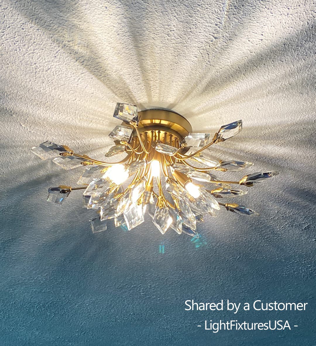 Himindró Bloom Crystal Semi Flush Mount Light