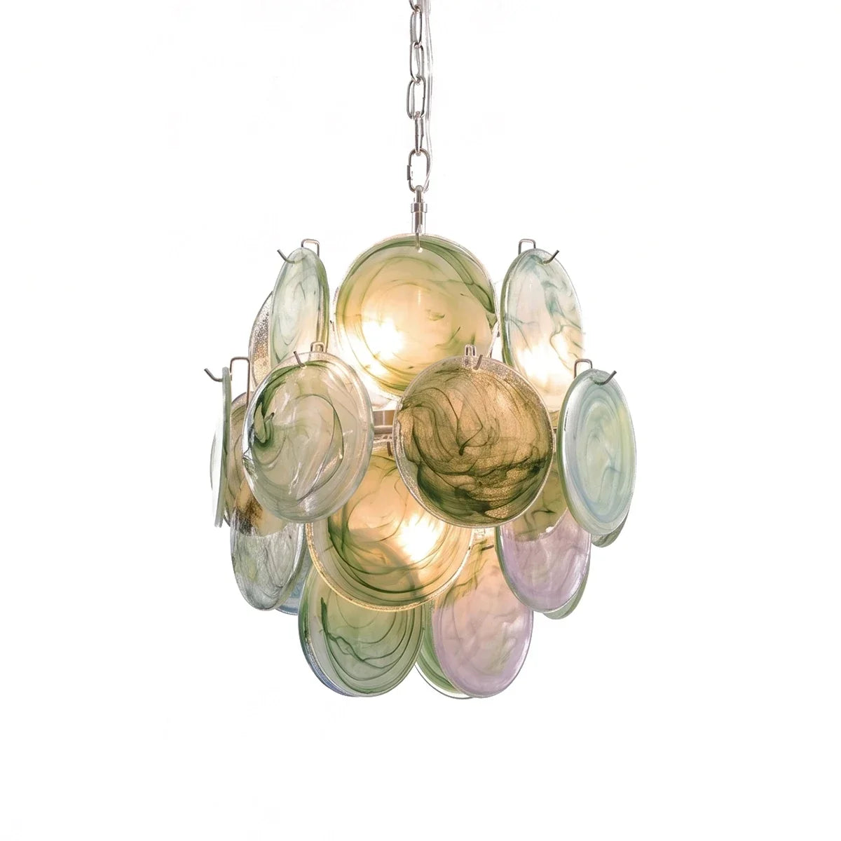 Vintage Blue Discs Chandelier