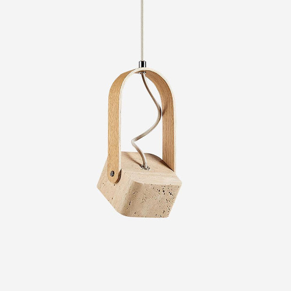 Cesta Pendant Light Square Yellow Travertine