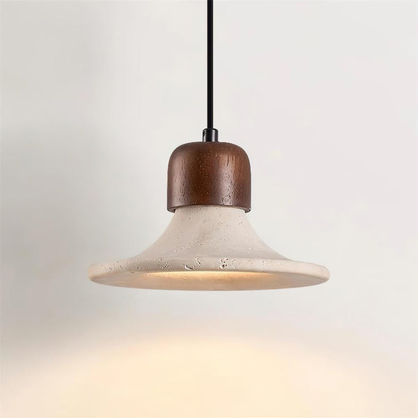 Serinise Pendant Light Trumpet Shape Travertine