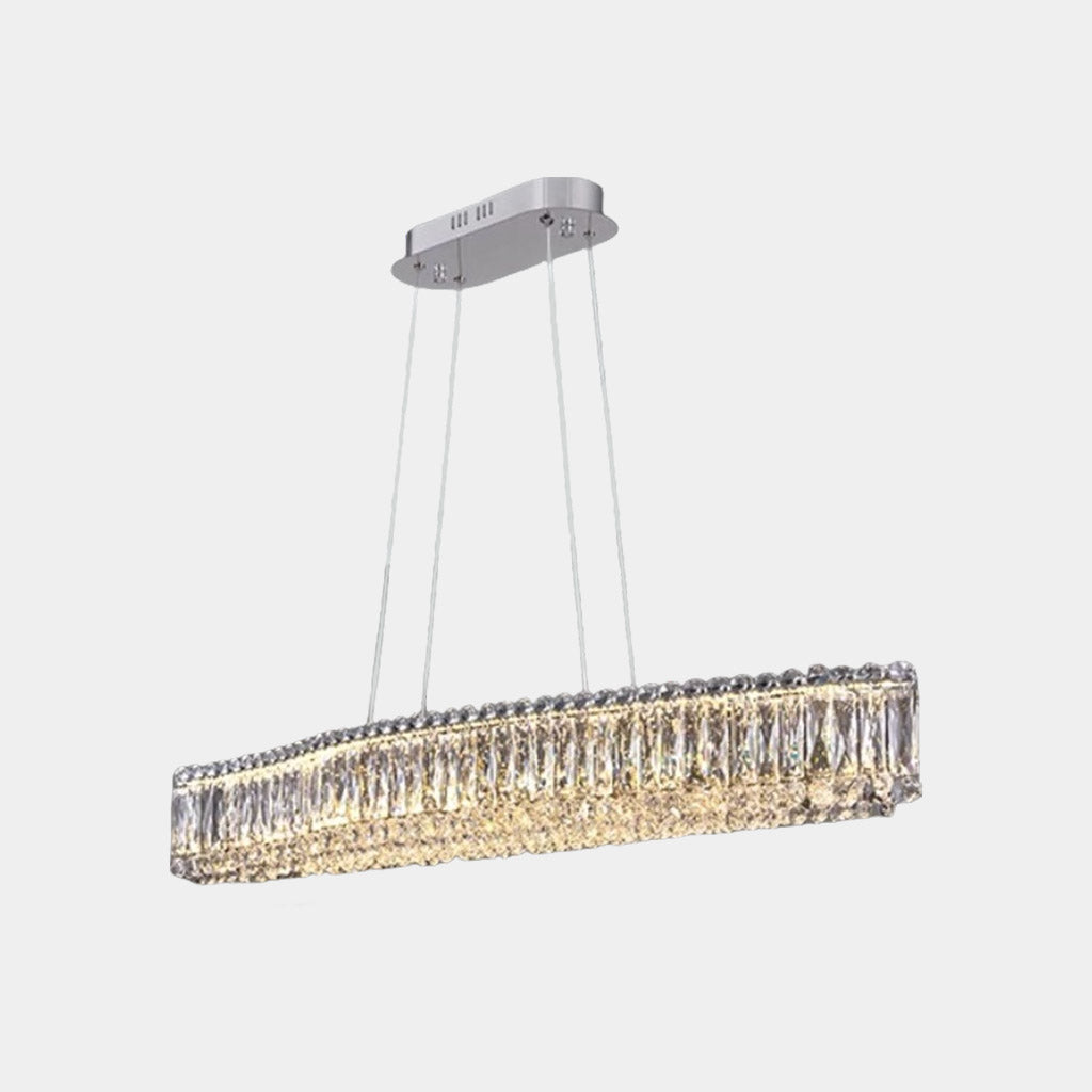 Pendant Light Luxury Clear Crystal Shade Long Dimmable LED