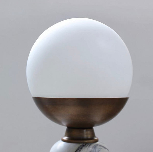 Grey Marble Table Lamp | Opaline Glass | CLHDAD466