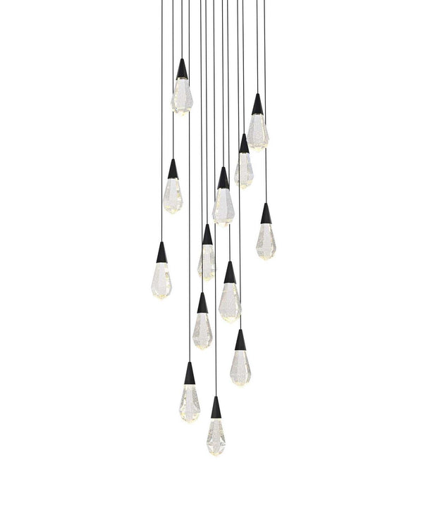 Zoruvyx Cluster Crystal Pendant Light Staircase