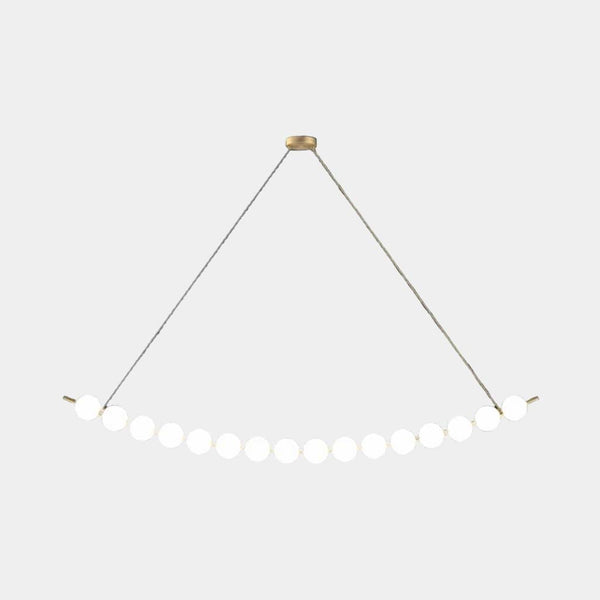 Necklace Pendant Light Brass White Globe LED