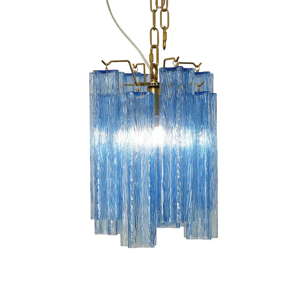 Vintage Blue Glass Chandelier