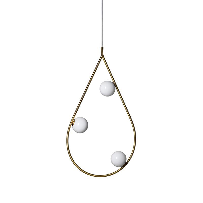 Ertheion Pearls Brass Glass Pendant Lamp