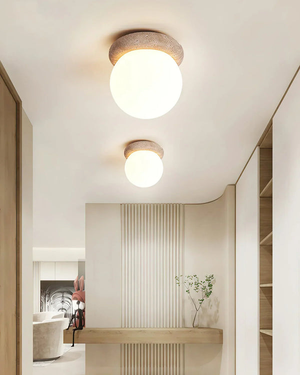 Travertine Asteroid Round Ceiling Lamp