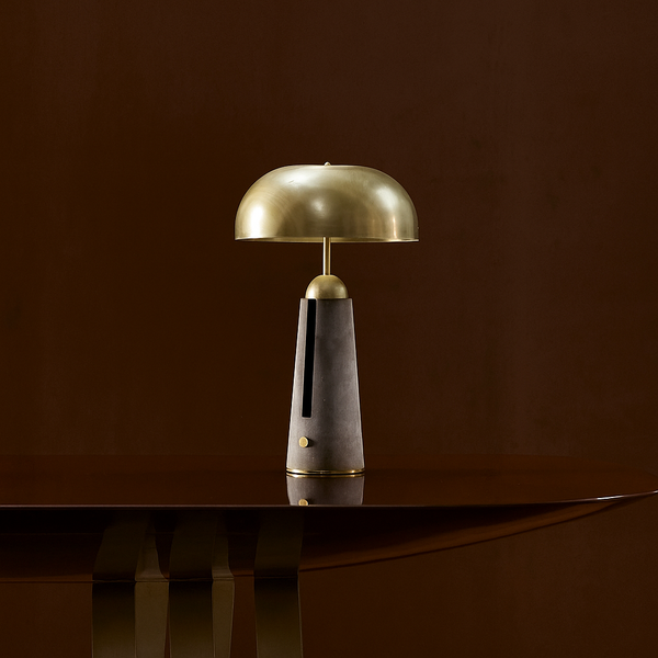 Brass & Leather Table Lamp | Dome | CL85076Q