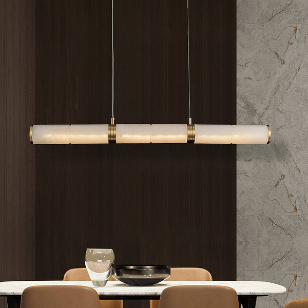 Gevrel Minimalist Alabaster Linear Pendant Light