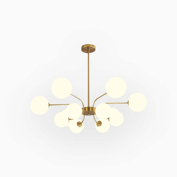 Chandelier Modern Nordic Sputnik Glass Globe, Chrome/Gold