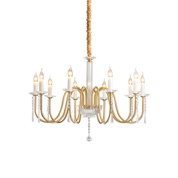Ilphaara Postmodern Luxury Brass Crystal Chandelier