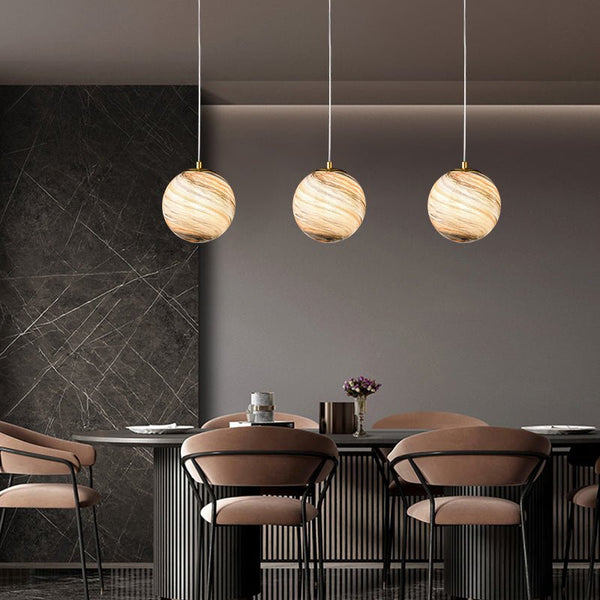 Earthy Color Glass Globe Ball Pendant Light