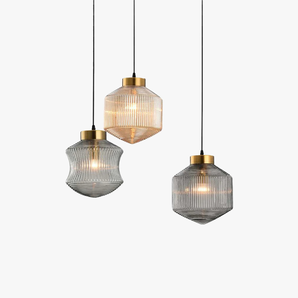 Valentina Modern LED Pendant Light Smoke Gray Glass Bedroom