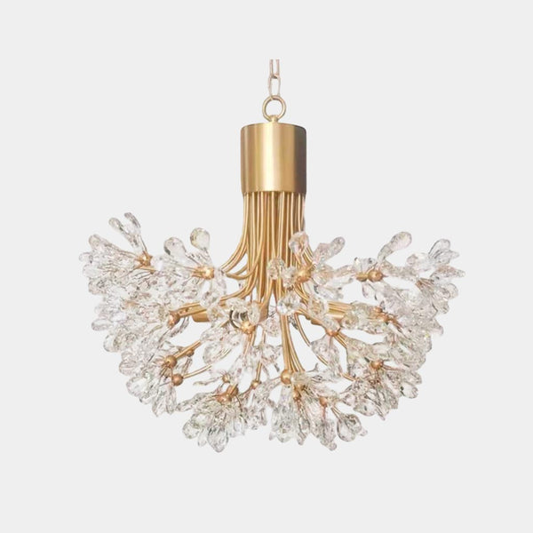 Modern Brass Branch Flower Crystal Chandelier