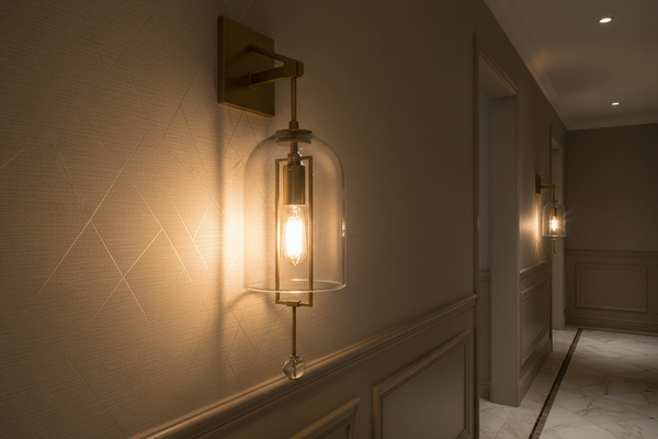 Brass & Glass Bell Wall Sconce | CLKS8500
