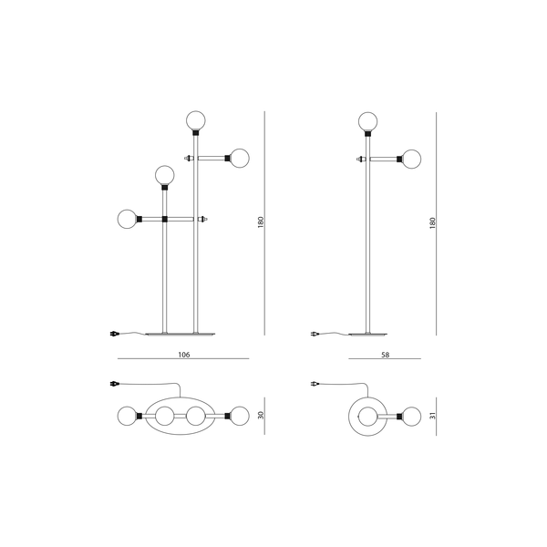 Milano Orbital Floor Lamp | Opaline Glass | CLMLO180