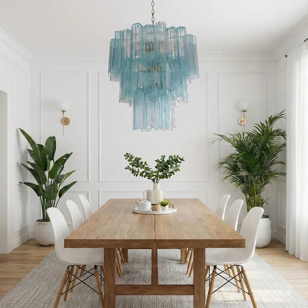 Elegant Blue Tube Chandelier
