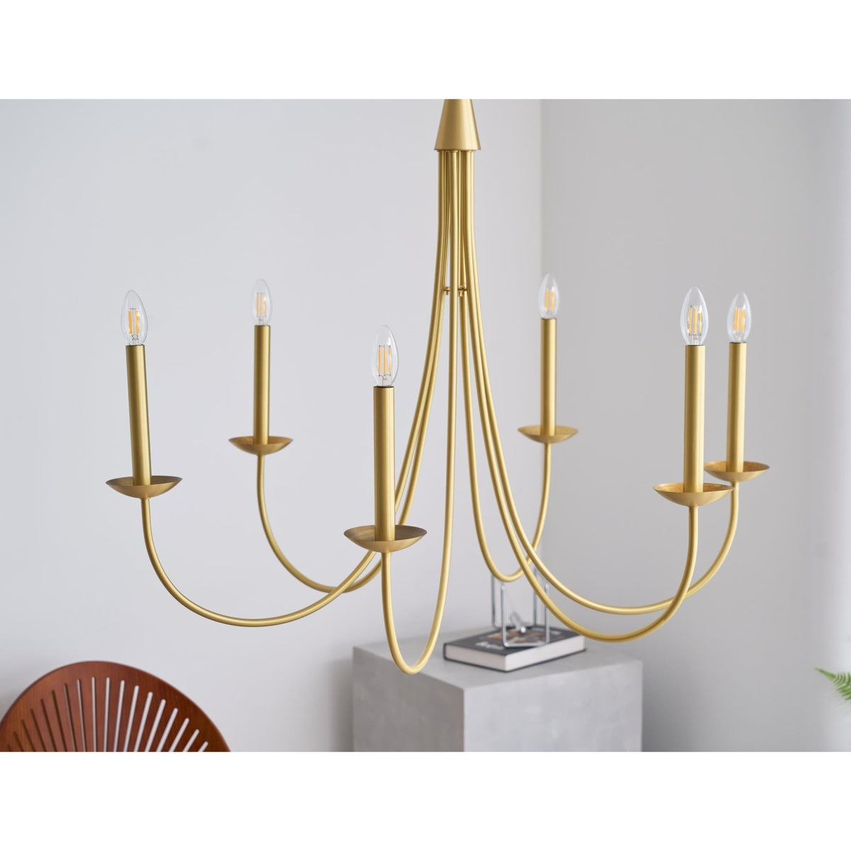Nectar Vintage Industrial Brass Chandelier