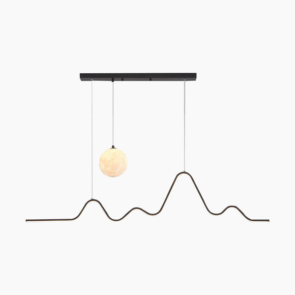 Pendant Light Nordic Decorative Moon and Wavy LED, 3 Colors