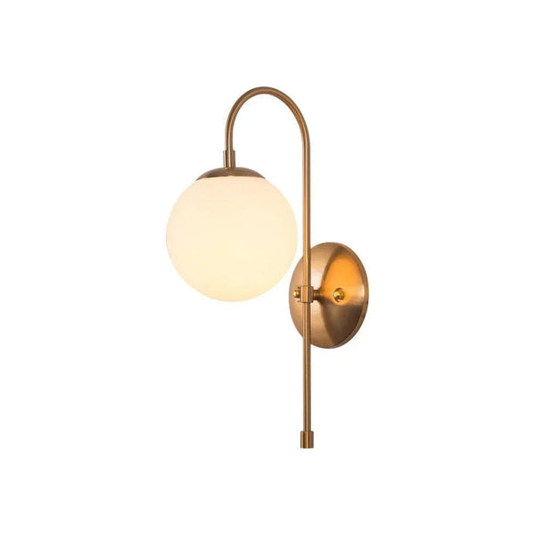 Art deco milk glass ball wall light