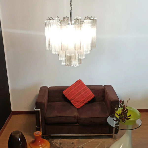 Fantastic Smoked Glass Tubes Chandelier