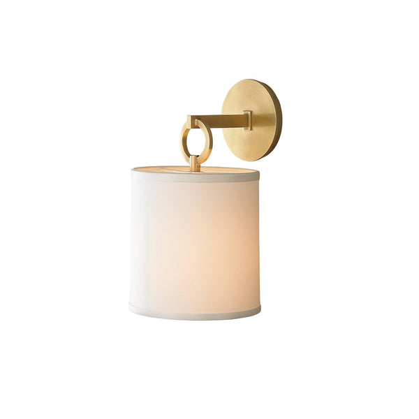 Cotheor Circle Brass Fabric Sconce Wall Lamp