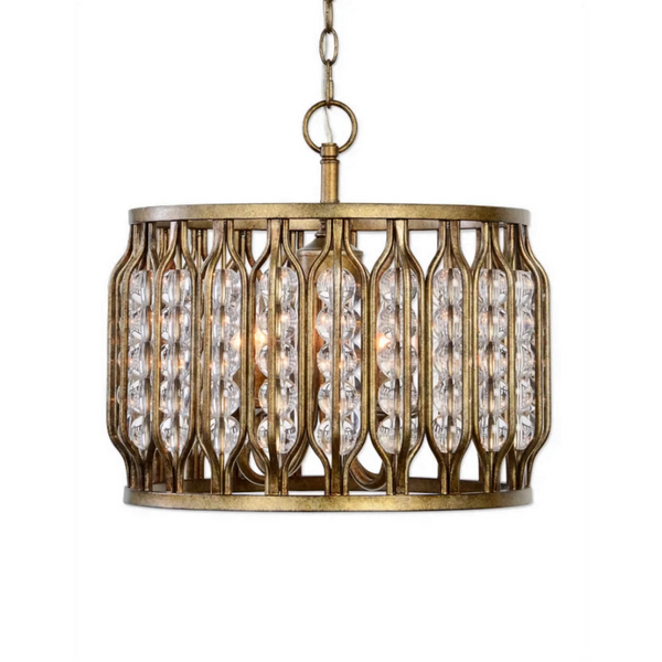 Gilded Crystal Drum Pendant | CL01890Q