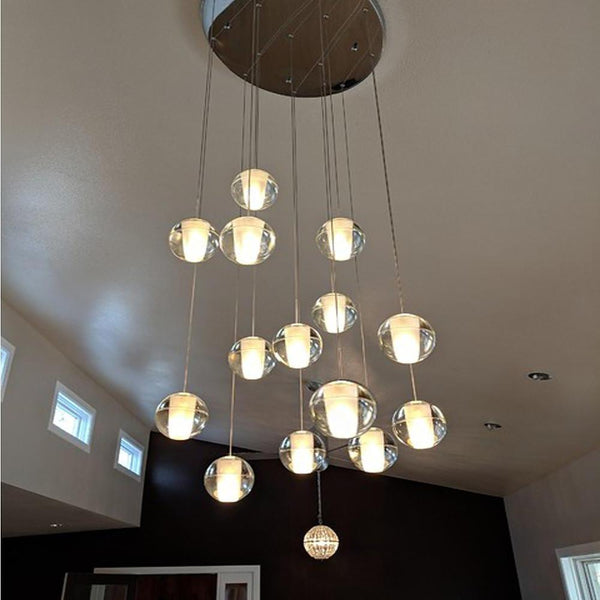 Modern Minimalist Crystal Glass Pendant Light