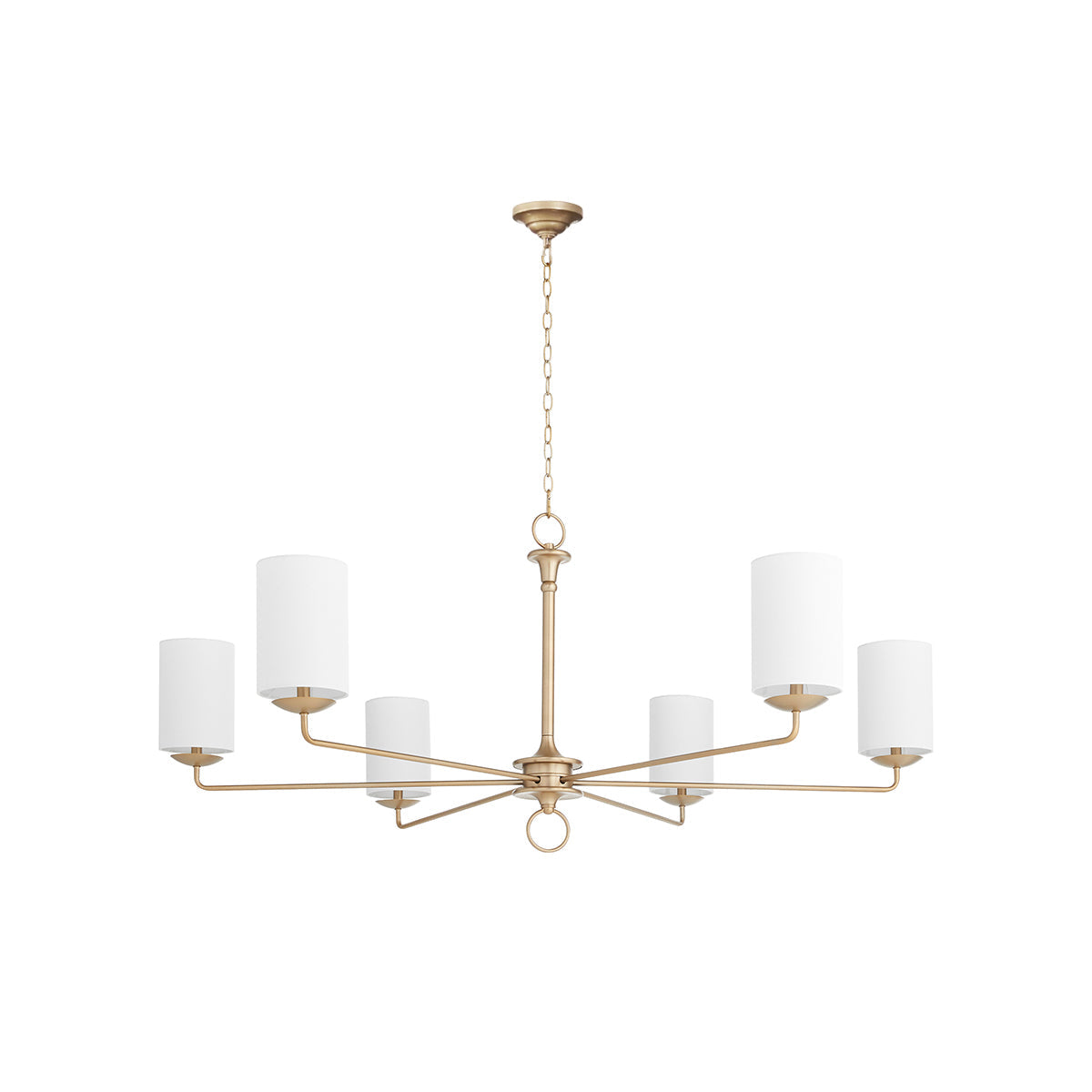 Olthean Vintage Industrial Brass Fabric Chandelier