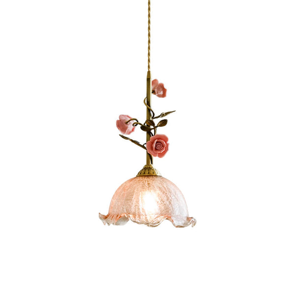 Ilsoris Rose Glass Ceramic Pendant Lamp