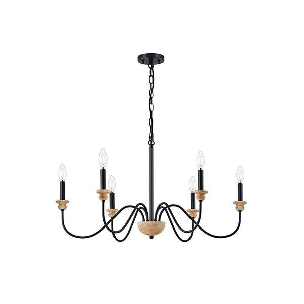Zalaeira Vintage Industrial Traditional Wooden Chandelier