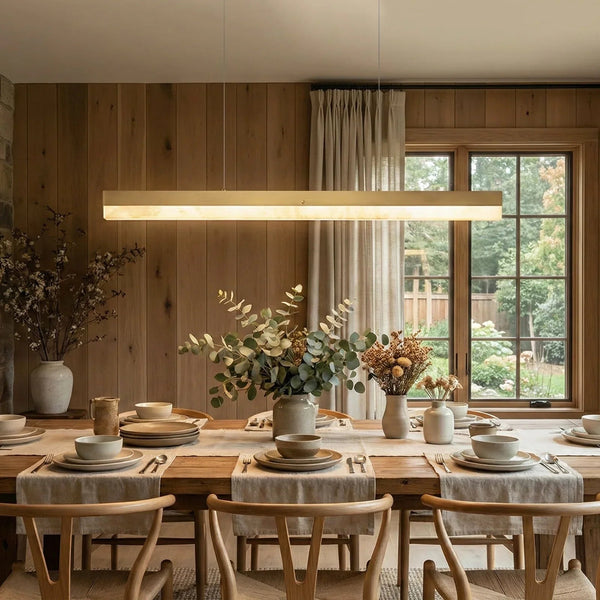 Alabaster Rectangle Linear Pendant Light