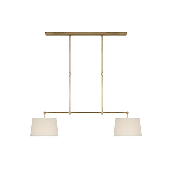 Kaleido Elegance Linear Brass Fabric Pendant Lamp