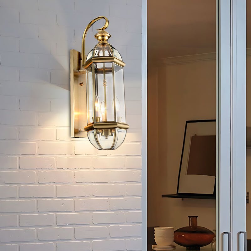 Eirenelle Retro Creative European Copper Glass Outdoor Wall Lights