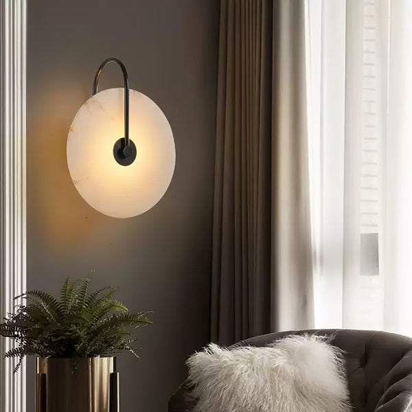 Kristy Alabaster LED Wall Lamp Round Iconic Circular