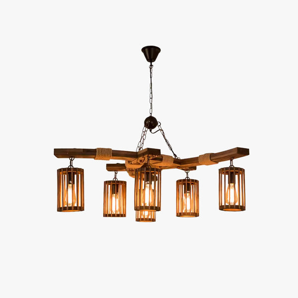 Epoch Retro LED Chandelier Wood Restaurant/Living Room/Bar