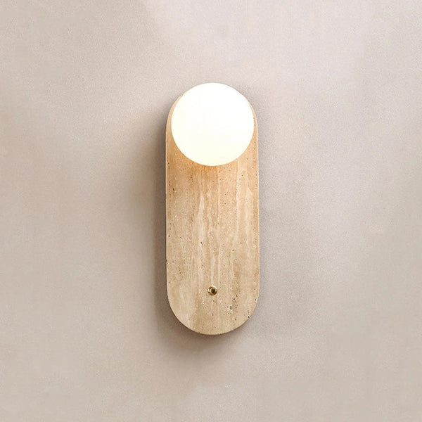 Zeshaen Travertine Glass Wall Lamp