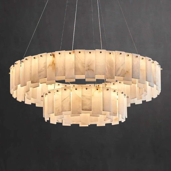 Double Round Alabaster Chandelier | CLFRT05820
