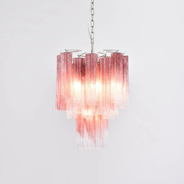 Gradient Red Glass Tube Chandelier