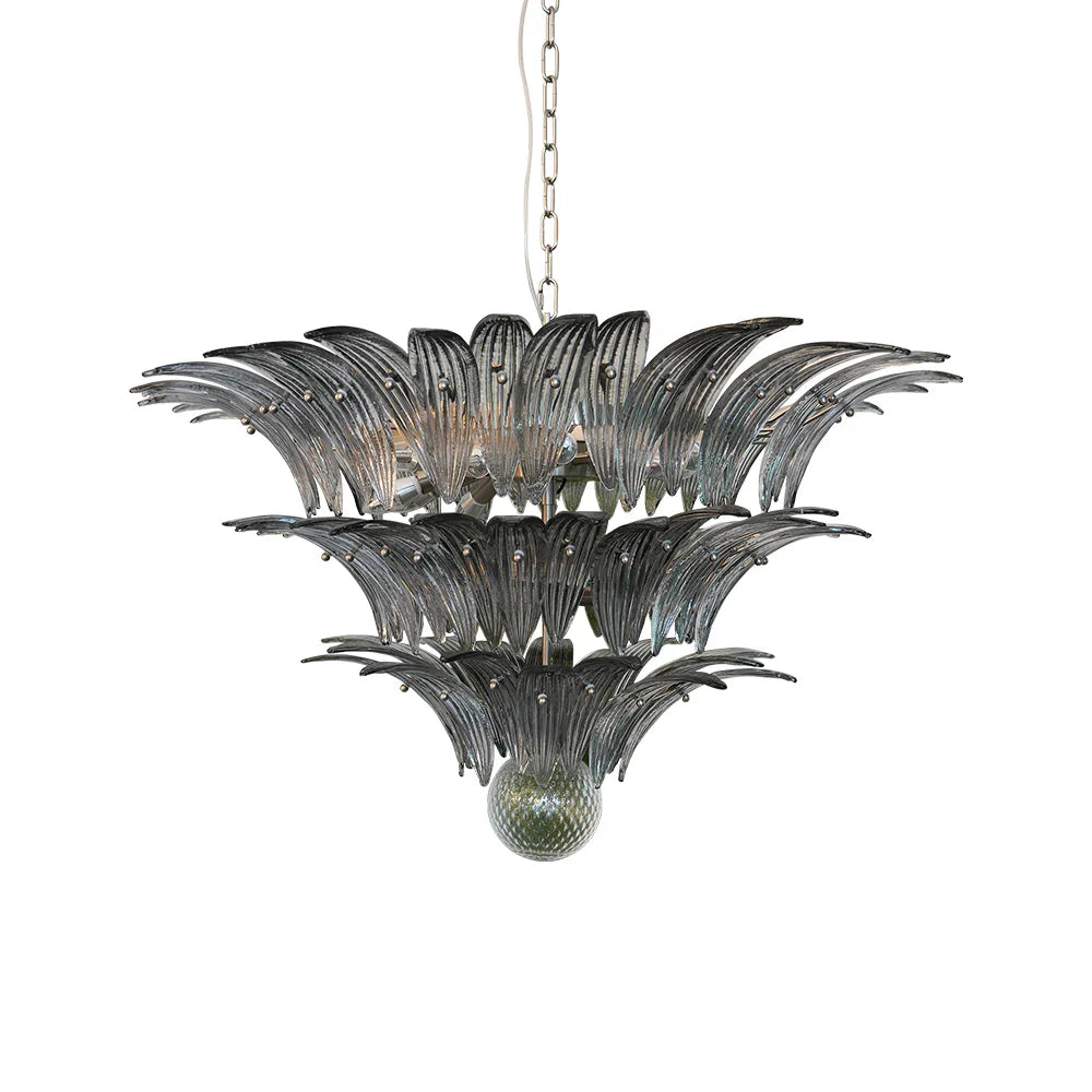Beautifully Murano Palmette Smoked Chandelier