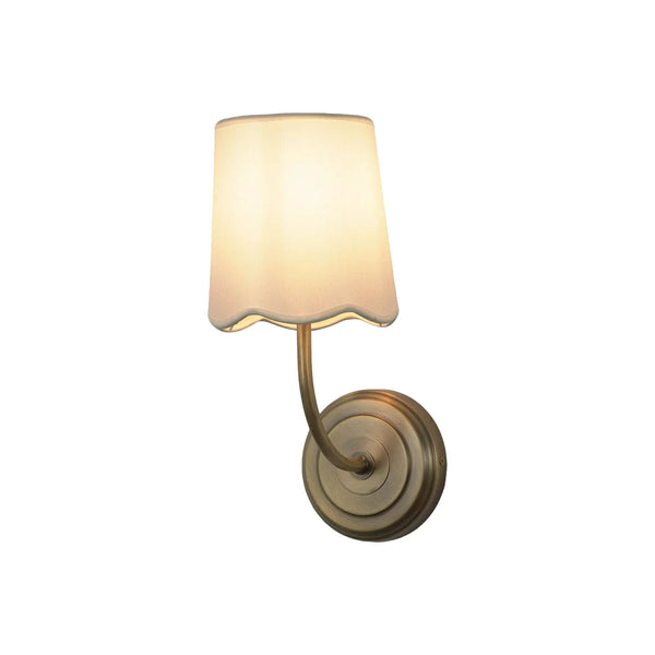 Curved Arm Fabric Shade Wall Sconce